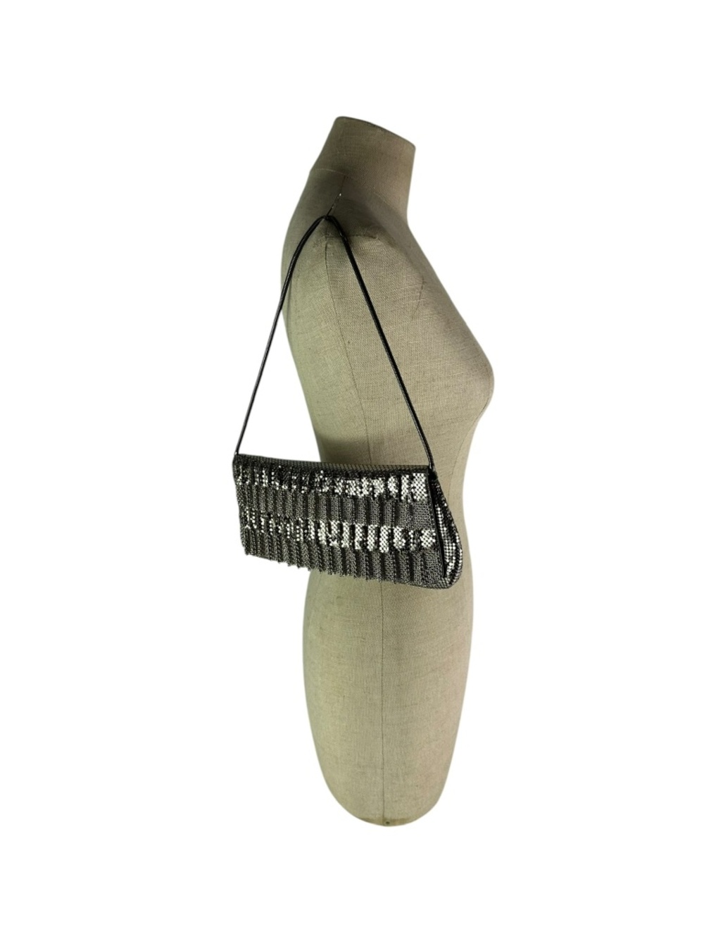 Genuine Whiting & Davis Silver Metal Mesh Glam Shoulder Purse and Clutch